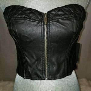 GUESS Leatherette Moto Bustier